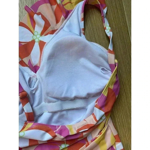 Women's Bathing Suit Pink Lily Tropic Like Hot One Piece Swimsuit  Size L NEW - Picture 12 of 13